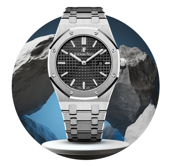 Silver Audemars Piguet With Black Dial - Image 8