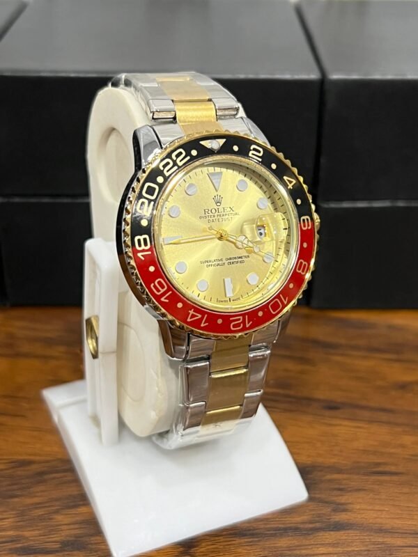 Rolex RB Gold Dial & Silver Gold Chain - Image 2