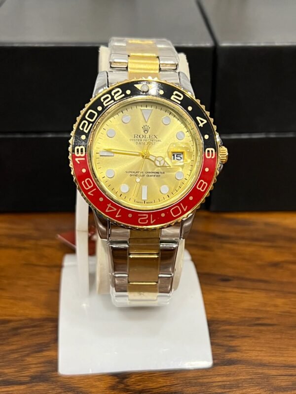Rolex RB Gold Dial & Silver Gold Chain - Image 3