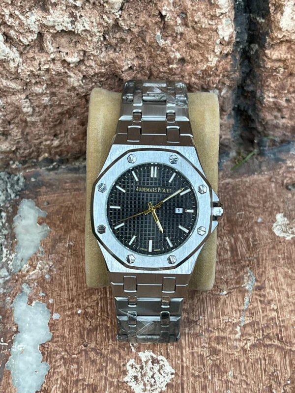 Silver Audemars Piguet With Black Dial