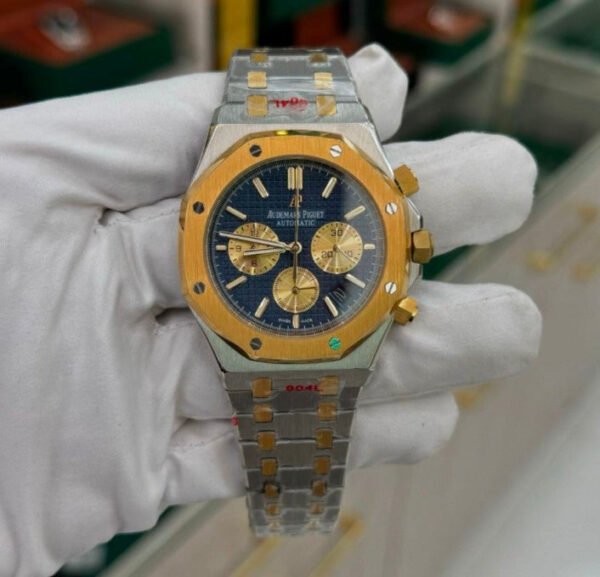 Audemars Silver+Gold Chrono (Blue Dial) - Image 2