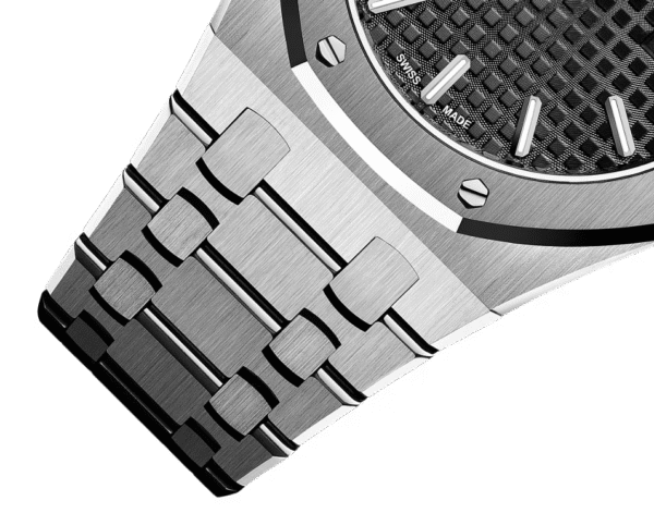 Silver Audemars Piguet With Black Dial - Image 6
